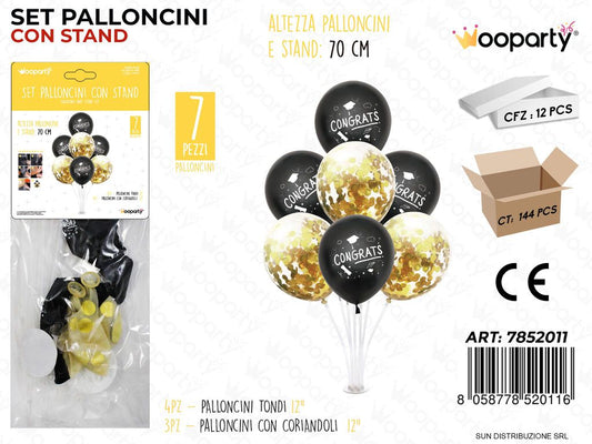 Set Pallon. c/ Stand Laurea 7PCS Ass 70CM