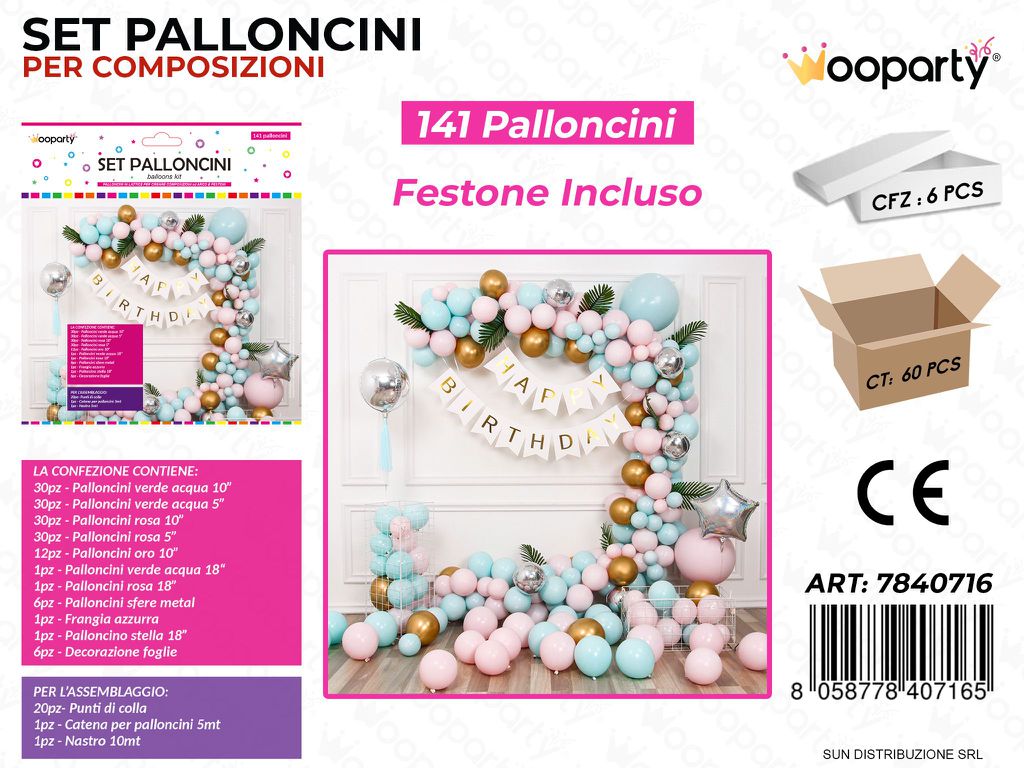 Set Palloncini per Comp. 141 Pcs Ass.