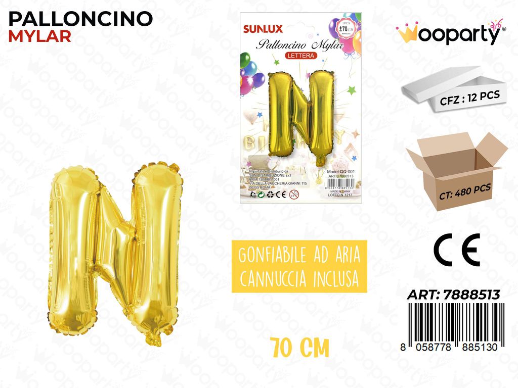 Palloncino Metal Oro Let. N 70CM