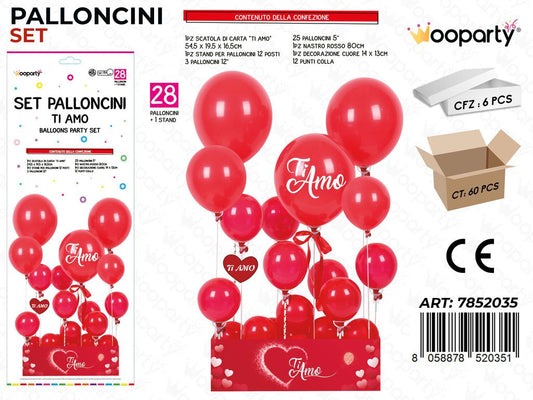 Wooparty Set Pallon. c/ Stand Tiamo 28PCS