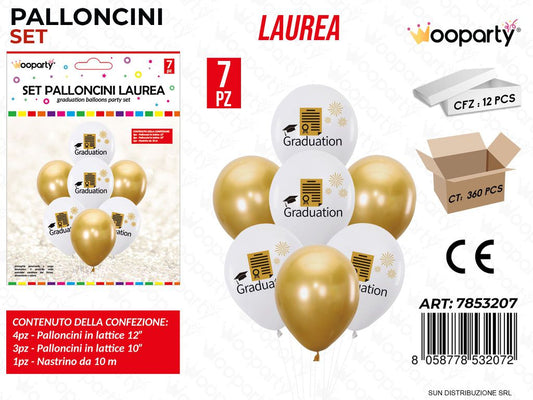 Set Palloncini Laurea 7PCS Ass.
