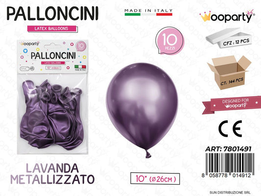 Palloncini Lavanda Metal 10 D.26CM 10PCS
