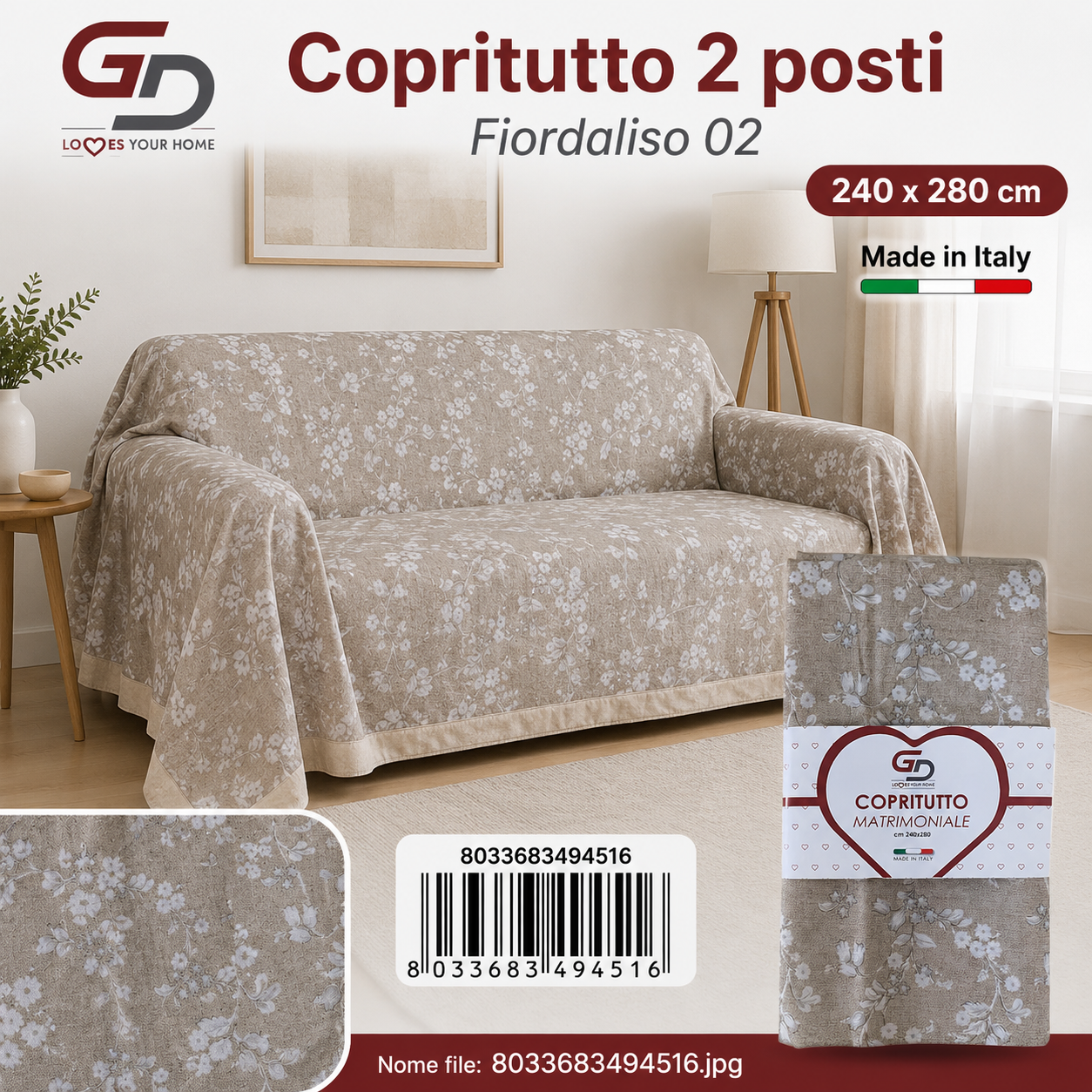 Copritutto 2P Stp 240 X 280 Cm Fiordaliso 02 Copritutto