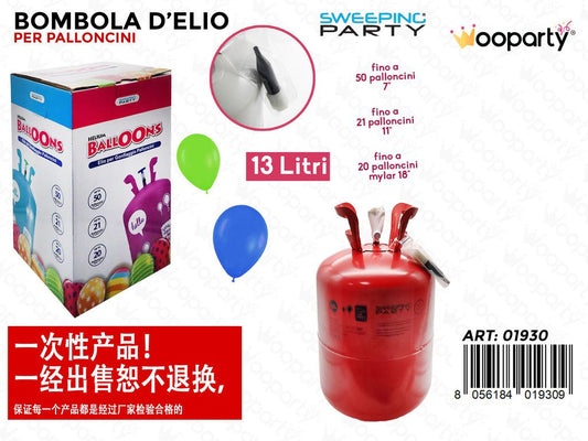 Bombola Elio per 50 Palloncini 7 13LT