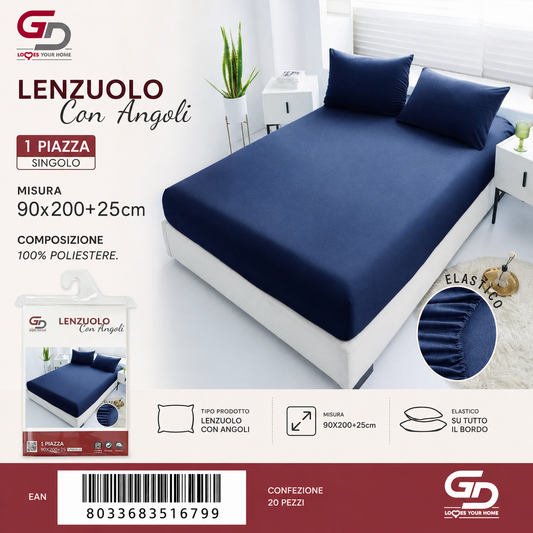 Lenzuolo Con Angoli Copripiumino+1 Federa Cuscino