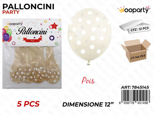 Palloncini D.12 Pois Trasp. 5PCS /Pz da 12*CFZ