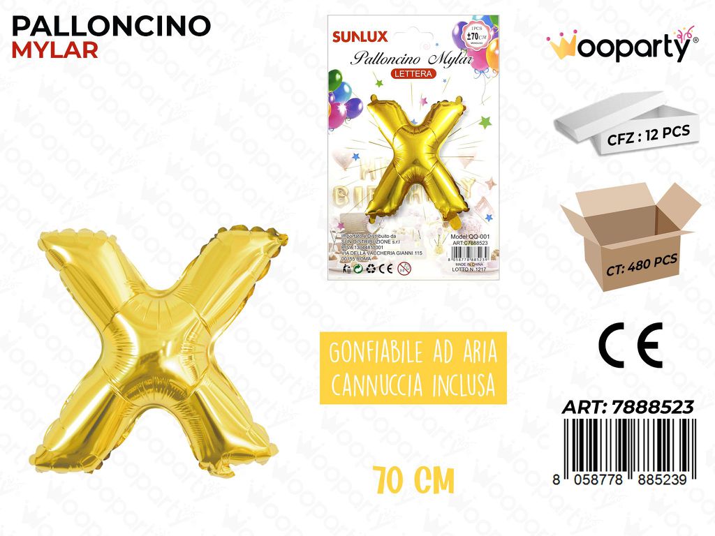 Palloncino Metal Oro Let. X 70CM