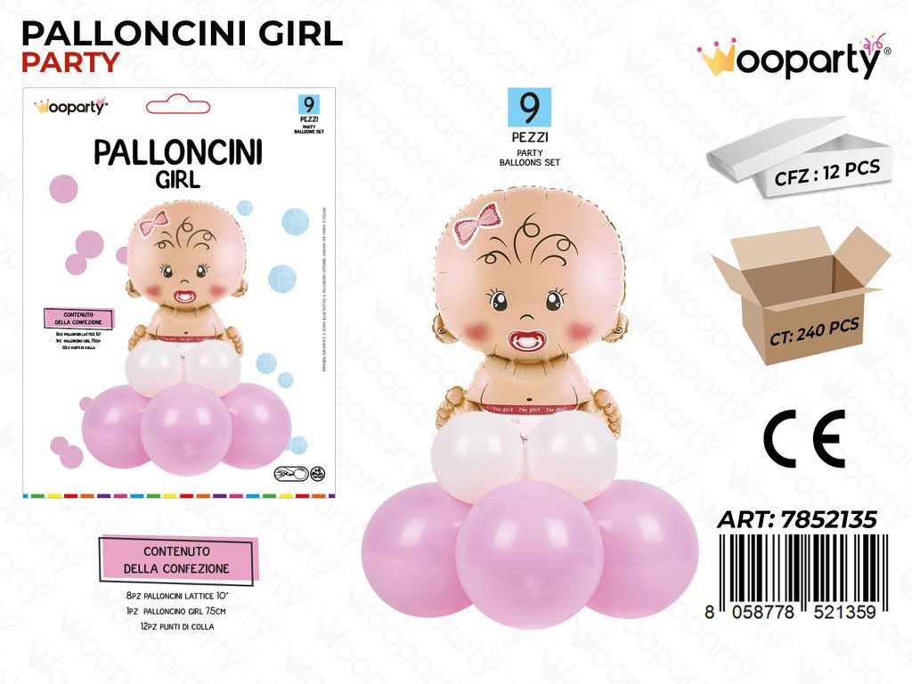 Palloncini Girl 9PCS Ass.