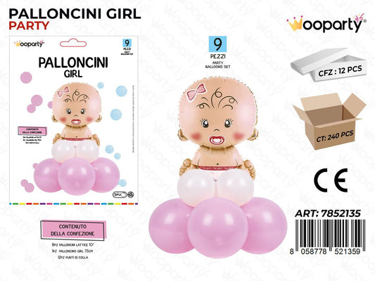 Palloncini Girl 9PCS Ass.