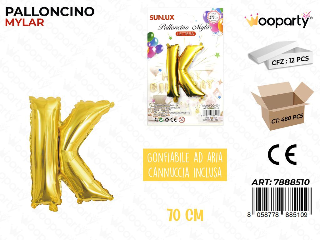 Palloncino Metal Oro Let. K 70CM