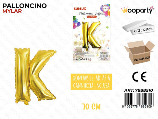 Palloncino Metal Oro Let. K 70CM