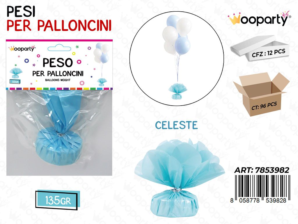 Wooparty Peso per Palloncini Celeste 135GR