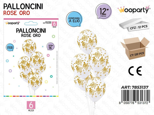 Wooparty Set Pallonc. Rose Oro 6PCS