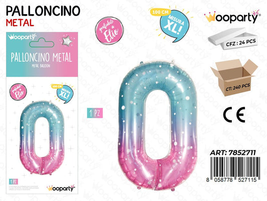 Wooparty Palloncino Metal Gradient N.0 100CM