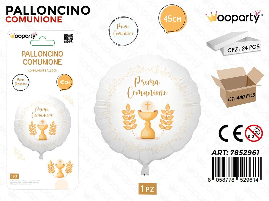 Wooparty Palloncino Prima Comunione 45CM