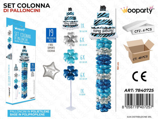 Set Colonna di Palloncini Hb Cel. 19PCS Ass.