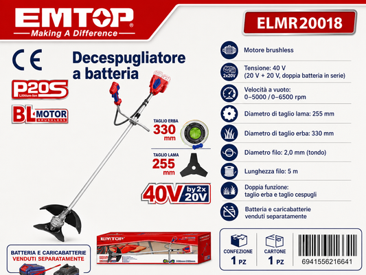 Tagliabordi e Decespugliatore a Batteria 330mm 255mm