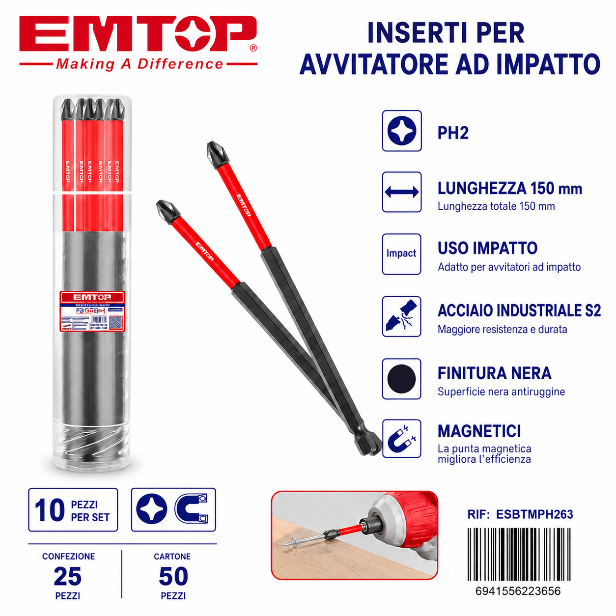 Punte per Cacciavite a Percussione