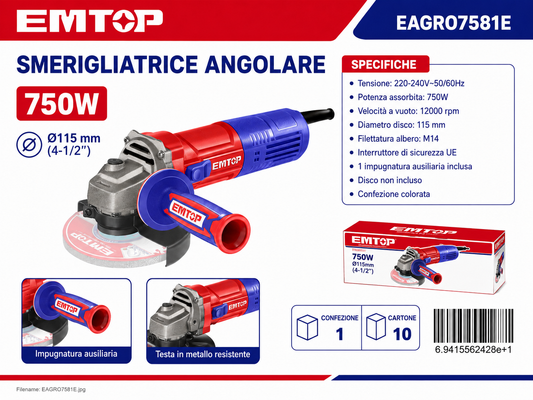 Smerigliatrice Angolare 220v/750w