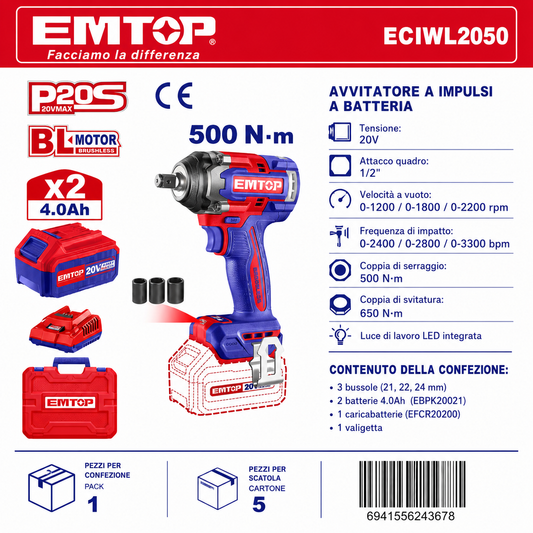 Avvitatore a Batteria 500n.m