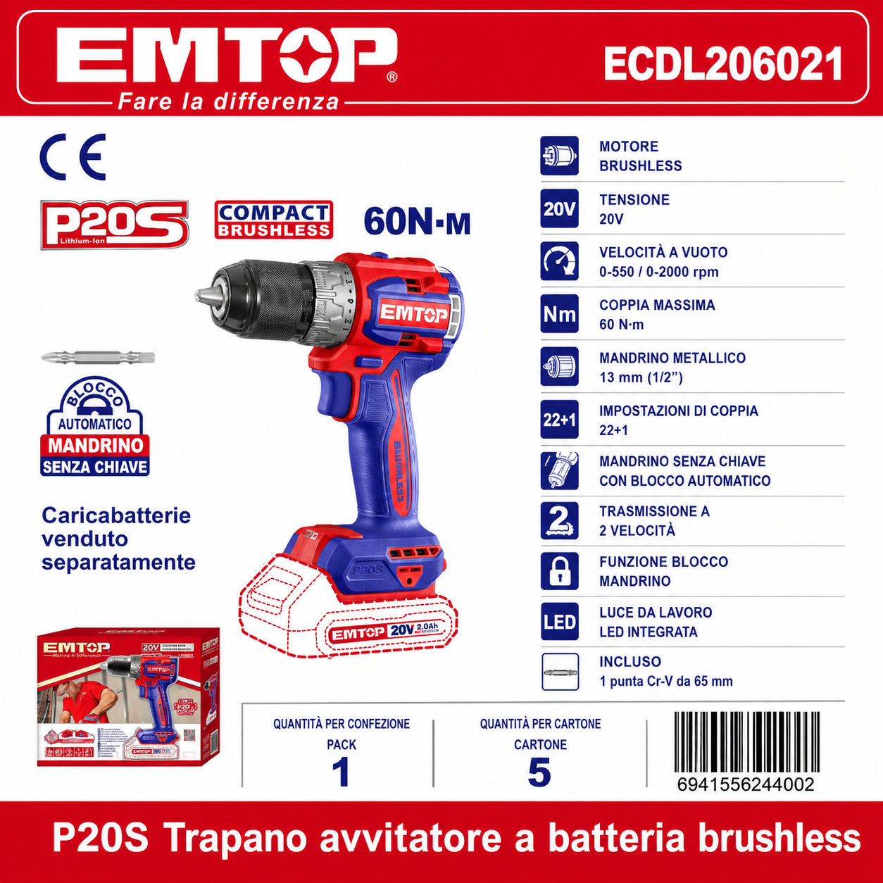 Kit Trapano Avvitatore a Batteria
