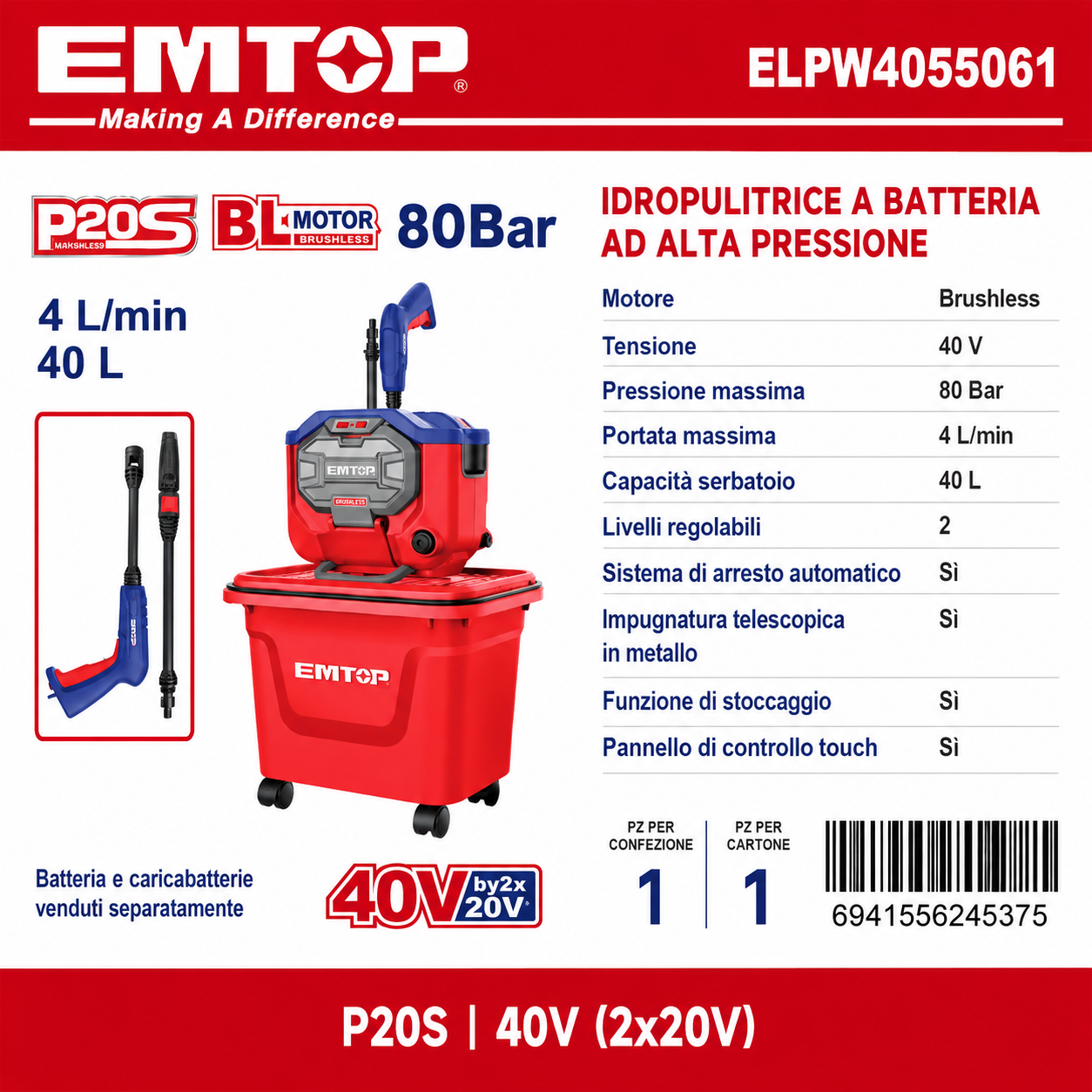 Lavacristallo Senza Fili 40v
