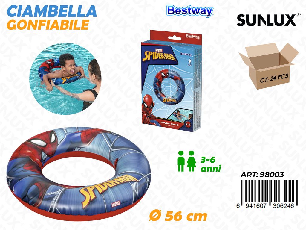 Ciambella Gonfiabile Spiderman 56CM