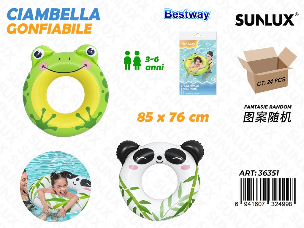 Ciambella Gonfiabile Ass. 85*76 Cm