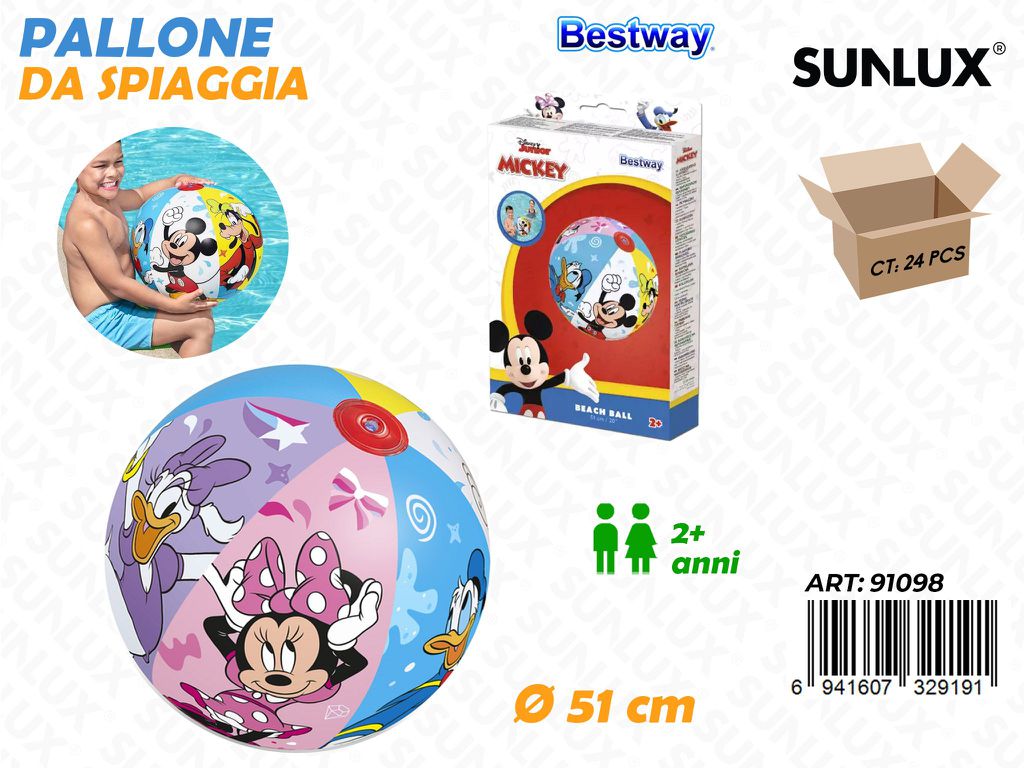Palla da Spiaggia Mickey Mouse 51CM
