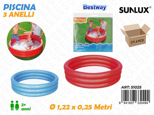 Piscina 3 Anelli Col. Ass. 1.22*0.25MT