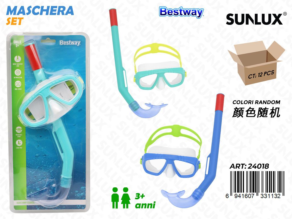 Set Maschera Sub c/ Boccaglio Col. Ass.