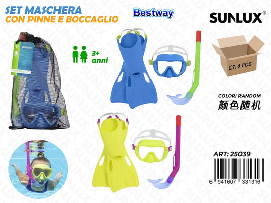Set Maschera c/Pinne e Boccaglio Ass.