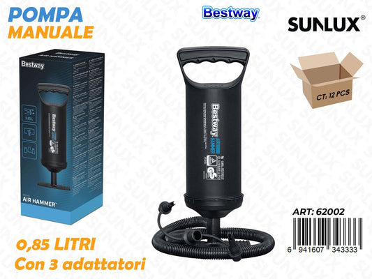 Pompa Manuale c/ 3 Adattatori 0.85LT