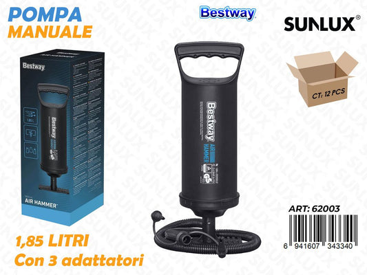 Pompa Manuale c/ 3 Adattatori 1.85LT