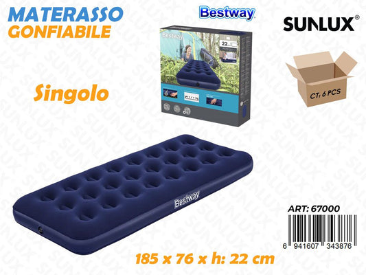 Letto Gonfiabile c/ Velluto Singolo 185*76*22CM