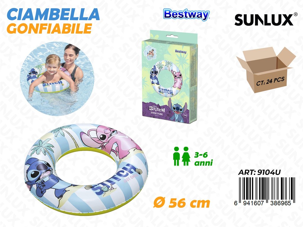 Ciambella Gonfiabile Stitch D.65CM