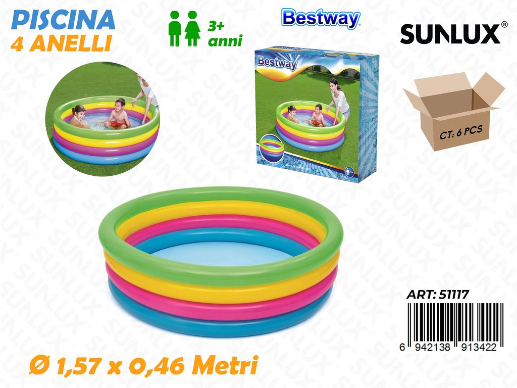 Piscina Raimbow 4ANELLI 1.57*0.46MT