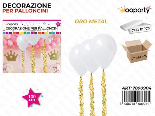 Dec. Palloncini Oro Metal 100CM