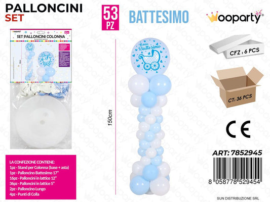 Set Palloncini Colonna Battesimo Boy 53PCS