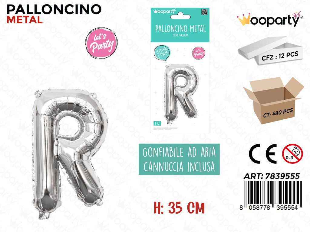 Palloncino Argento Metal 35CM L. R