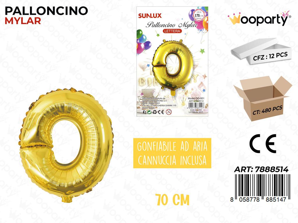 Palloncino Metal Oro Let. o 70CM