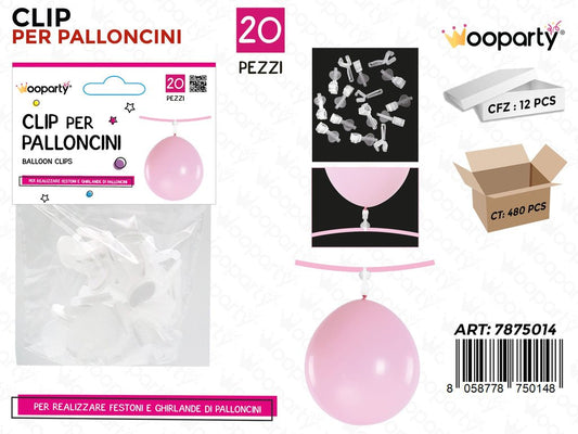 Wooparty Clip Palloncini 20PCS