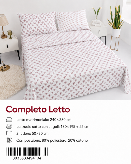 Set Di Lenzuola Matrimoniale 240X280+180X200+5080 Mz 302-Ltm