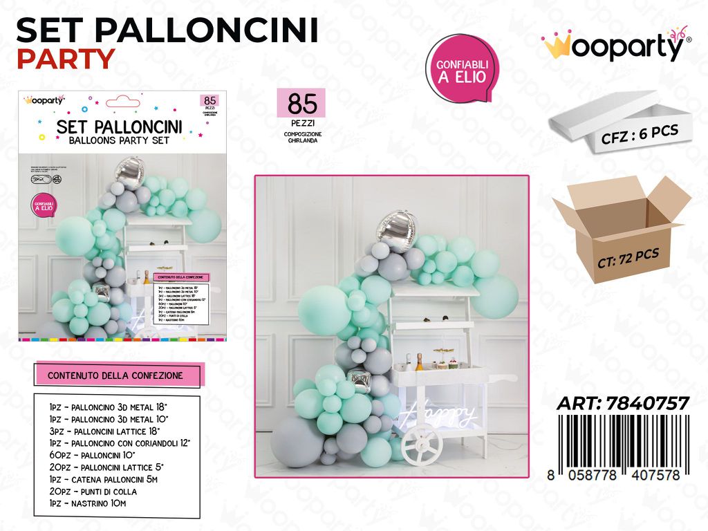 Set Palloncini per Comp. 85PCS Ass.