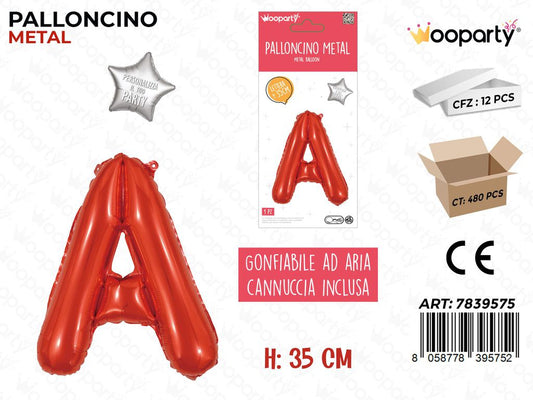 Palloncino Rosso Metal 35CM L. A