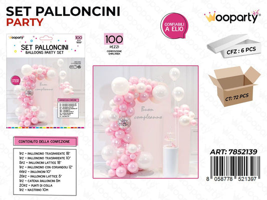 Set Palloncini per Comp. Bia-rosa 100PCS Ass.