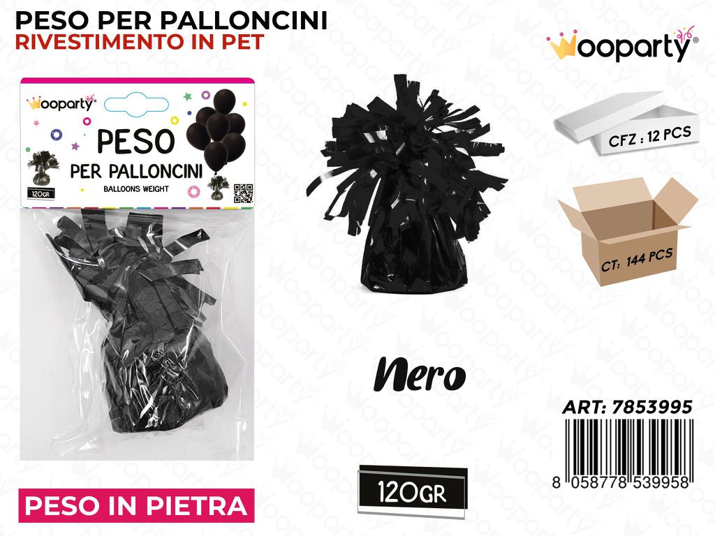 Peso per Palloncini Nero 120GR /Pz Dsa 12