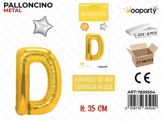 Palloncino Oro Metal Let. D 35CM