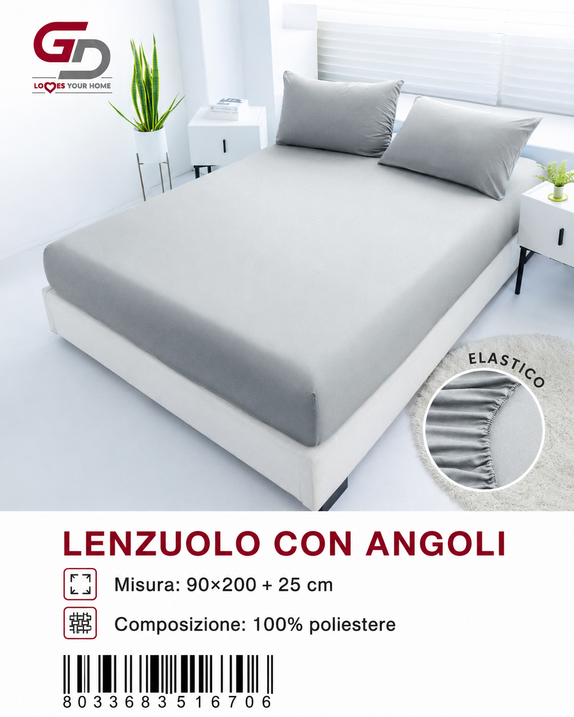 Lenzuolo Con Angoli Copripiumino+1 Federa Cuscino