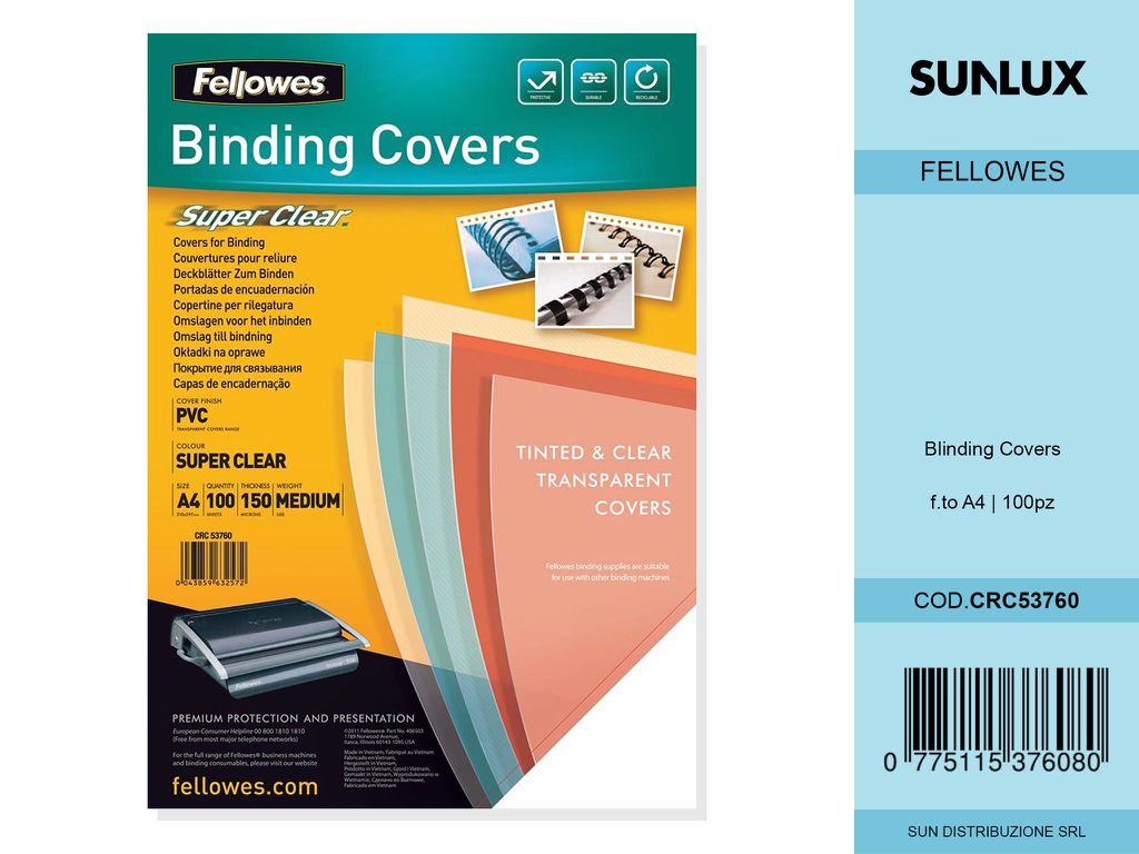 Copertina Clear Pvc TRASPARENTE150MY A4 100FF/Pacco